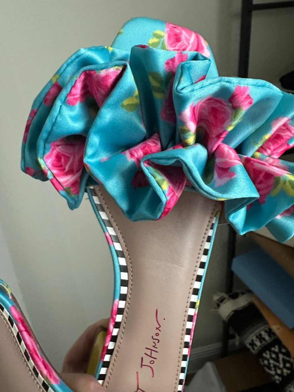 BETSEY JOHNSON Women's Alivia Slip-on Sandals, Blue ROSE - size 8.5 - Picture 6 of 7